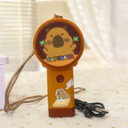 Creative Portable Handheld Fan with Cute Capybara Animal Design USB Rechargeable Lightweight