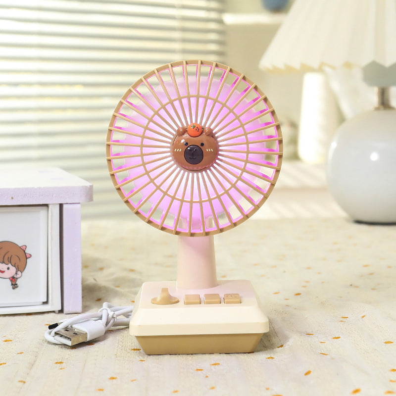 Portable USB Table Fan Ladies Pineapple Design Lightweight Quiet Adjustable Speeds