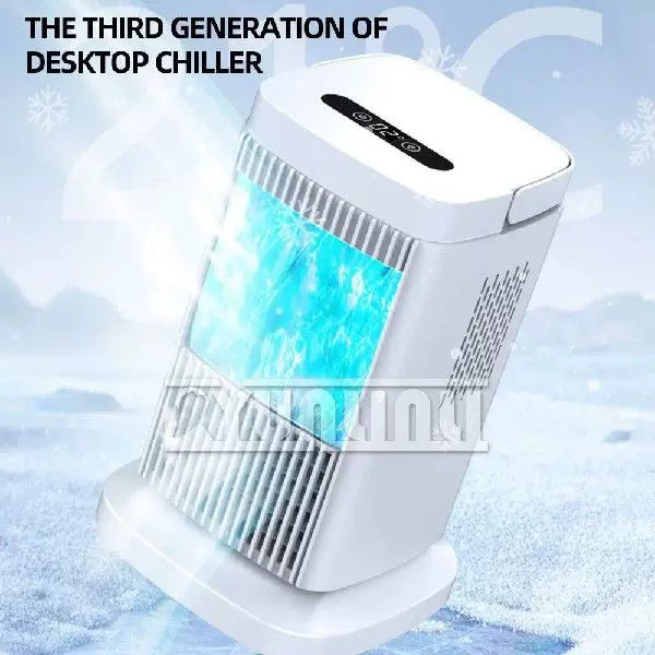 Desktop Micro Cooler USB Powered Evaporative Personal Fan with Touch Control and Adjustable Tilt