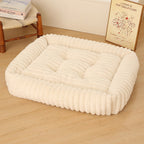 Plush Pet Bed with High Edge Non-Slip Bottom Soft Cozy Dog Cat Bed