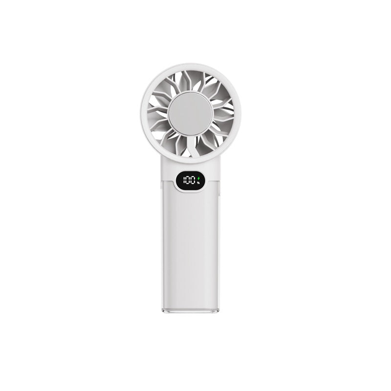 Handheld Portable Fan with LED Display Rechargeable Battery Multiple Speeds