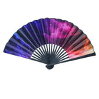 Ladies Handheld Fabric Fan Colorful Lightweight Elegant Accessory