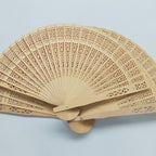 Ladies Decorative Hand Fan Wooden Intricate Cutout Lightweight Portable