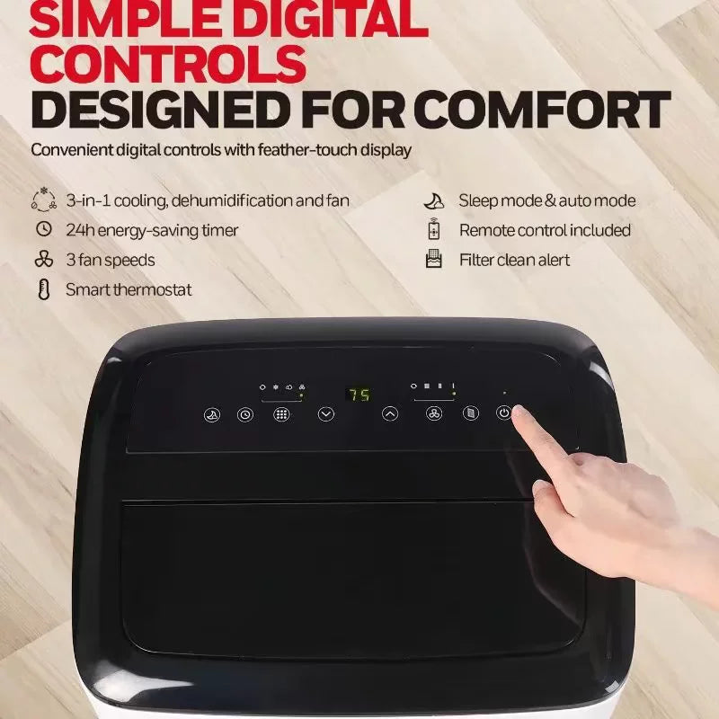 Smart Portable Air Conditioner WiFi App Control Dehumidifier Fan Digital Touch Display