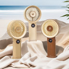 Portable USB Hand Fan for Women with Powerful Battery, 3 Speeds, USB Rechargeable, Compact Handheld Cooling Fan