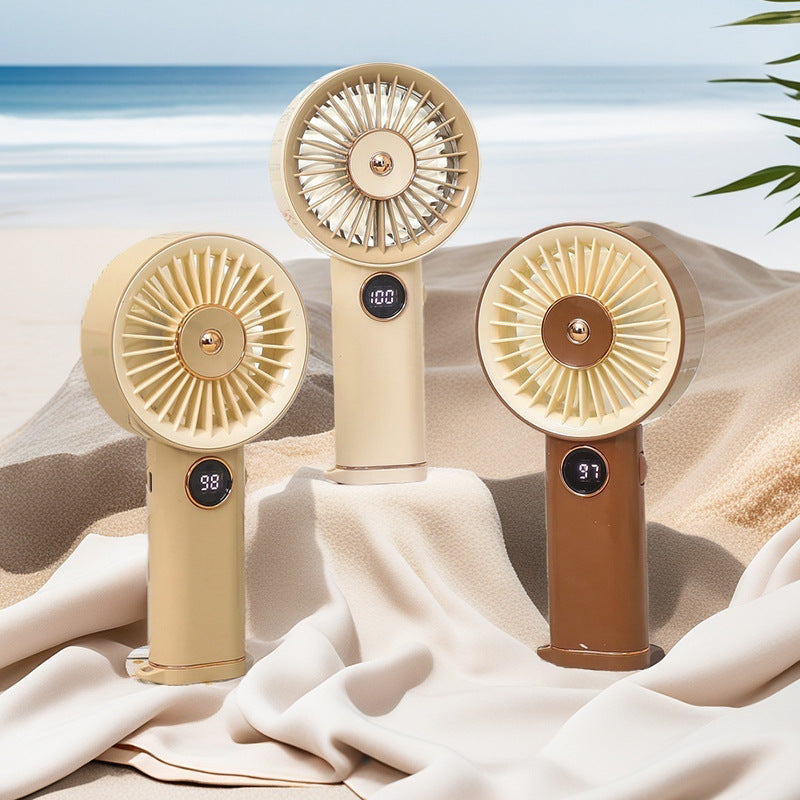 Portable USB Hand Fan for Women with Powerful Battery, 3 Speeds, USB Rechargeable, Compact Handheld Cooling Fan
