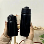 Ladies Insulated Stainless Steel Water Bottle With Leak-Proof Safety Closure Black White