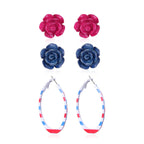 Women's Lightweight Star Earrings Enamel Flag Design Fishhook Closure Zinc Alloy