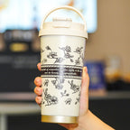 Insulated Stainless Steel Travel Mug with Leak-Proof Cap and Carry Handle for Coffee and Tea
