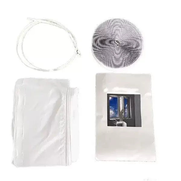 Window Ventilation Adapter Kit for Portable Air Conditioners with Zipper Fabric Panel and Adjustable Exhaust Cuff