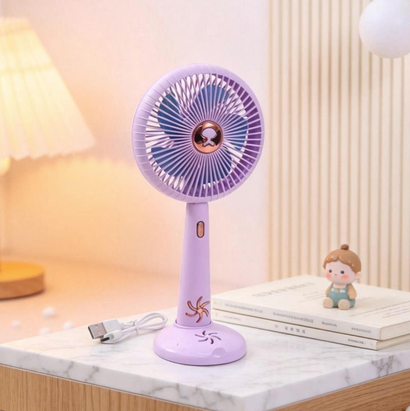 Harrow Portable USB Rechargeable Table Fan 3 Speeds Low Noise Compact Design