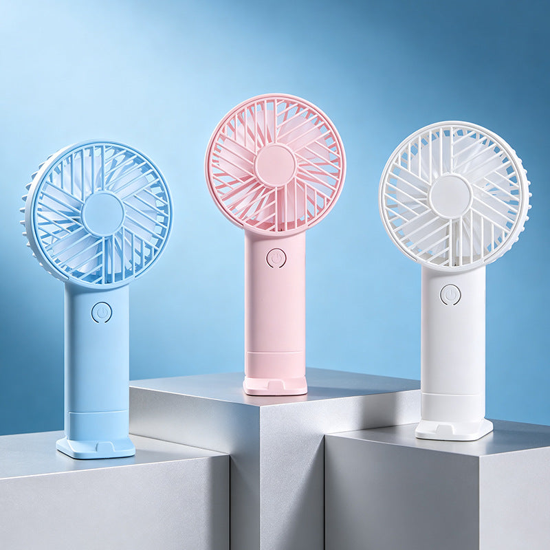 Portable Rechargeable USB Handheld Fan With Child-Safe Bear Design and Detachable Stand Quiet Motor