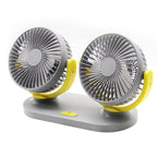 Dual-Head Rechargeable Desk Fan Portable Wireless Adjustable Speed Quiet Operation