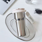 Ladies Stainless Steel Insulated Thermal Mug with Leak-Proof Lid and Floral Design