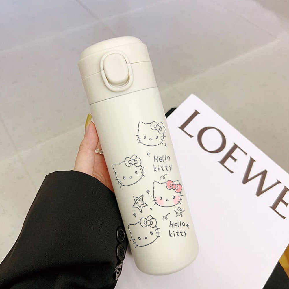 Insulated Water Bottle with Hello Kitty Design Leak-Proof BPA-Free for Women