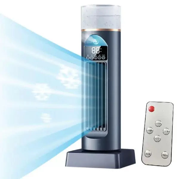 Personal Evaporative Air Cooler USB Powered Compact Vertical Tower with Digital Display and Adjustable Louvers