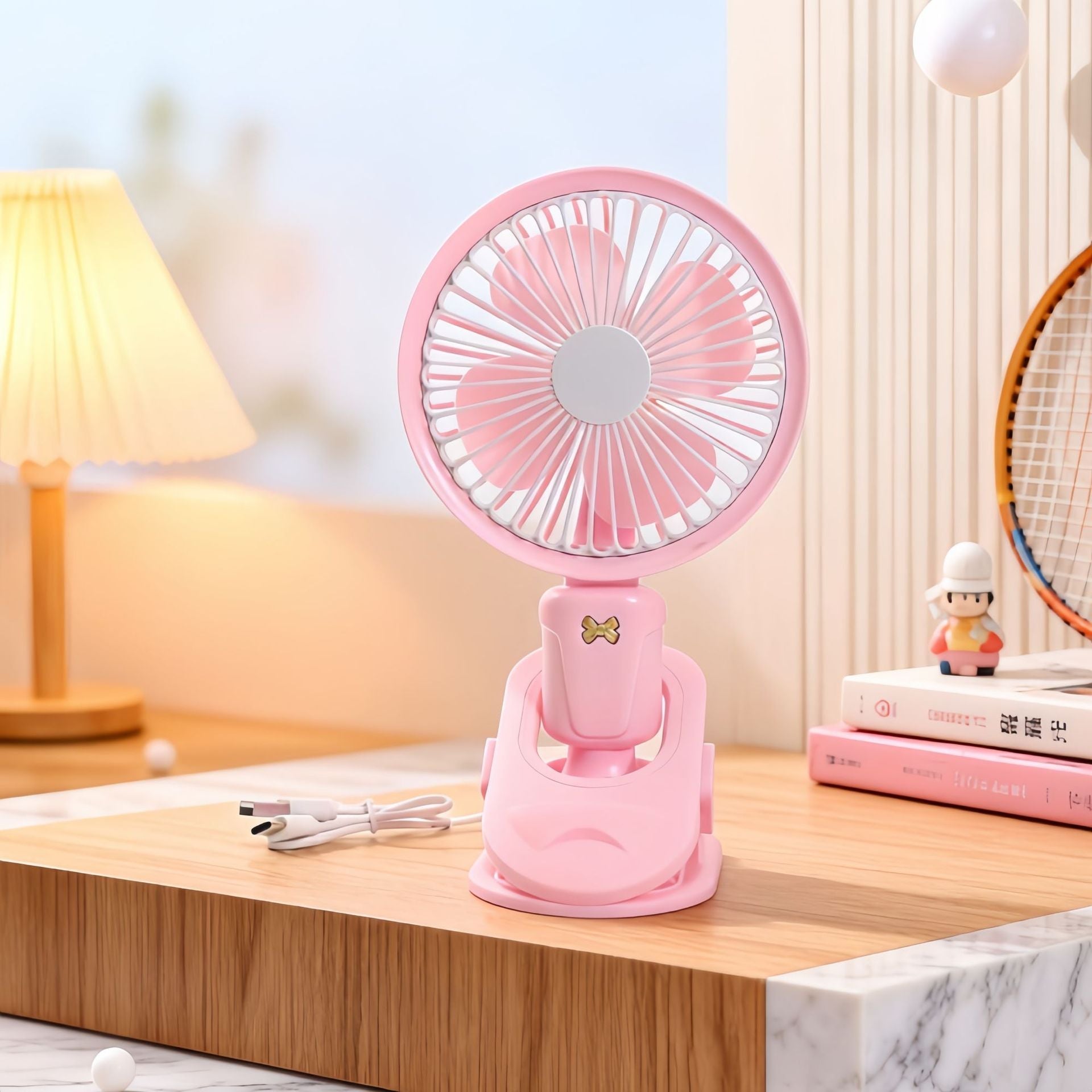 Unisex Table Fan with Clip Portable 3-Speed Adjustable 360° Swivel Quiet Operation