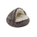 Unisex Plush Pet Cuddle Cave Soft Cozy Bed with Non-Slip Bottom for Small to Medium Pets