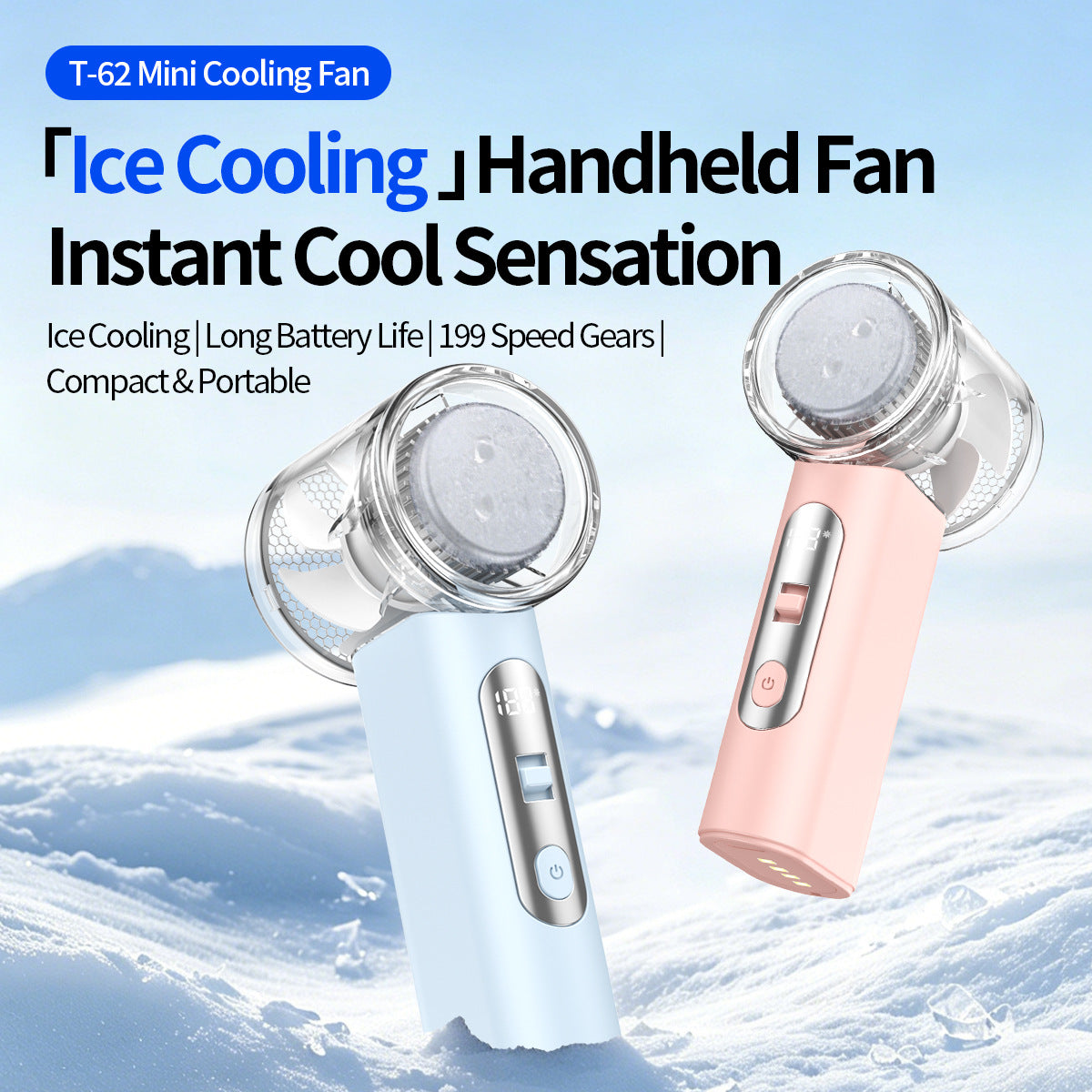 Portable Mini Air Cooler with HD Digital Display Compact Personal Fan for Women