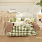 Women's Cozy Relax Armchair Plush Fabric Ergonomic Support Removable Cover