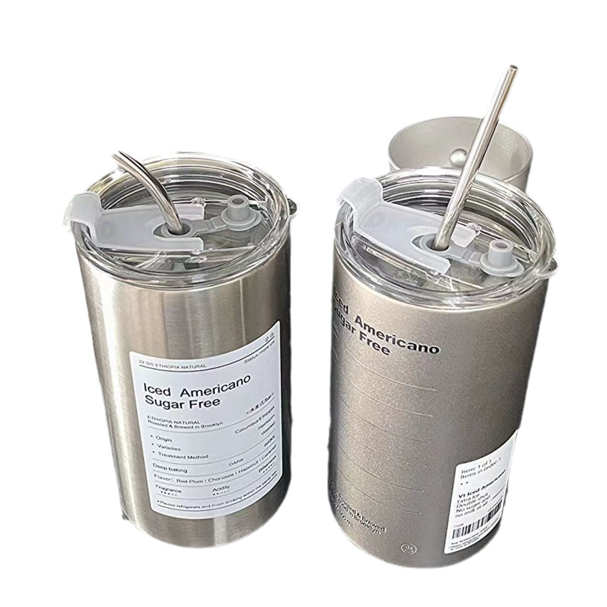 Women’s Stainless Steel Insulated Water Bottle with Built-In Straw and Creative Design