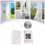 Window Ventilation Adapter Kit for Portable Air Conditioners with Zipper Fabric Panel and Adjustable Exhaust Cuff