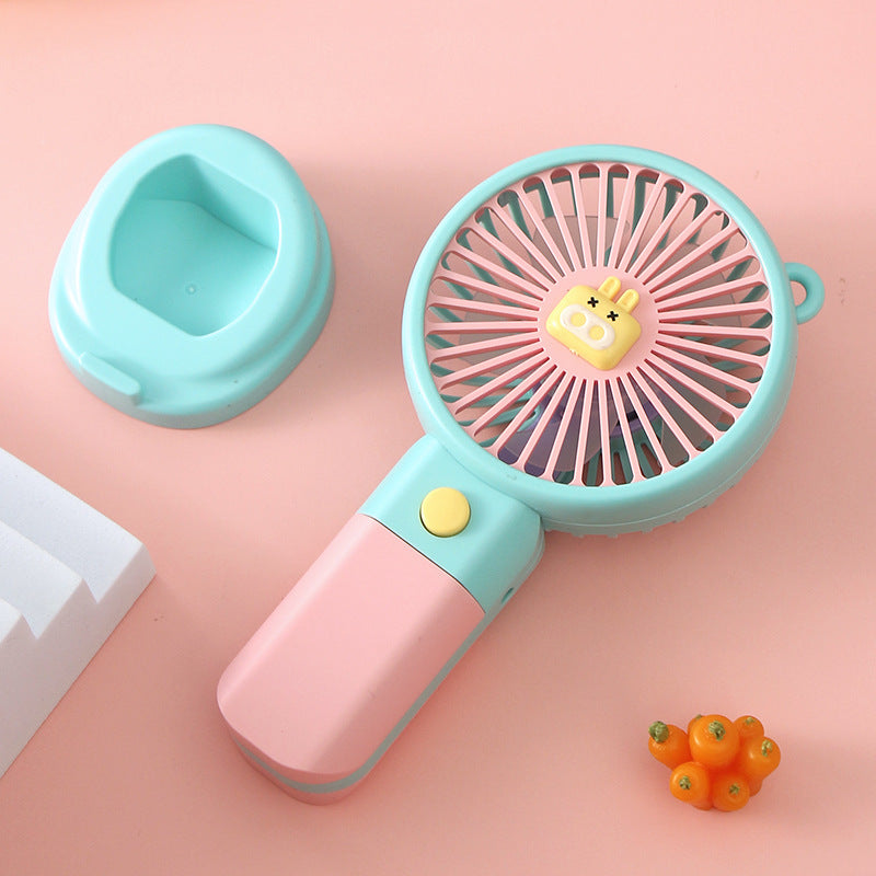Portable Handheld Fan USB Rechargeable Cute Animal Design Lightweight Compact