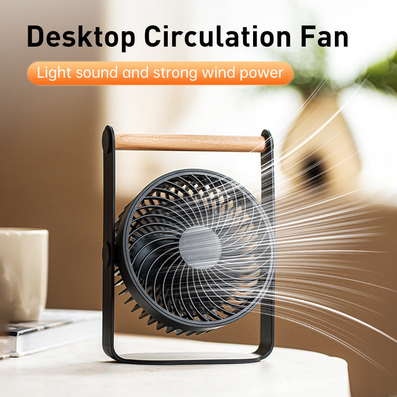 Ladies Portable Fan with Wooden Handle Rechargeable Quiet Operation Handheld Fan
