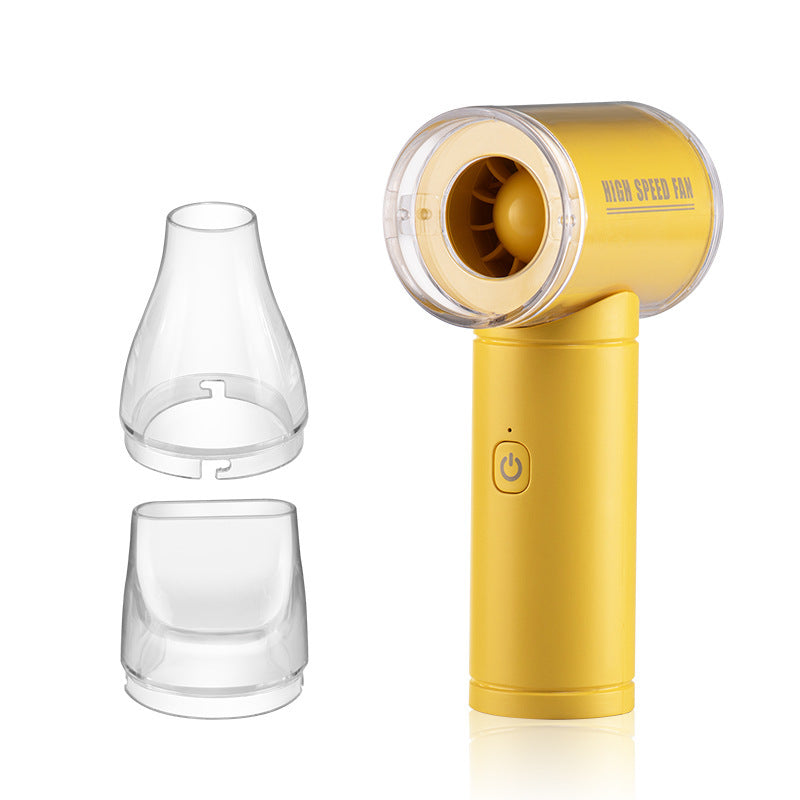 High-Performance Handheld Mini Fan Portable Lightweight with Interchangeable Heads and One-Button Control