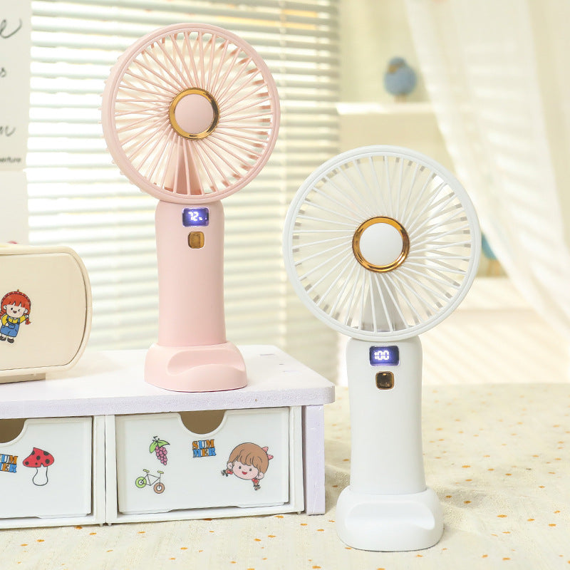 Portable Battery Fan with Digital Speed Display USB Rechargeable Lightweight Personal Cooling Fan