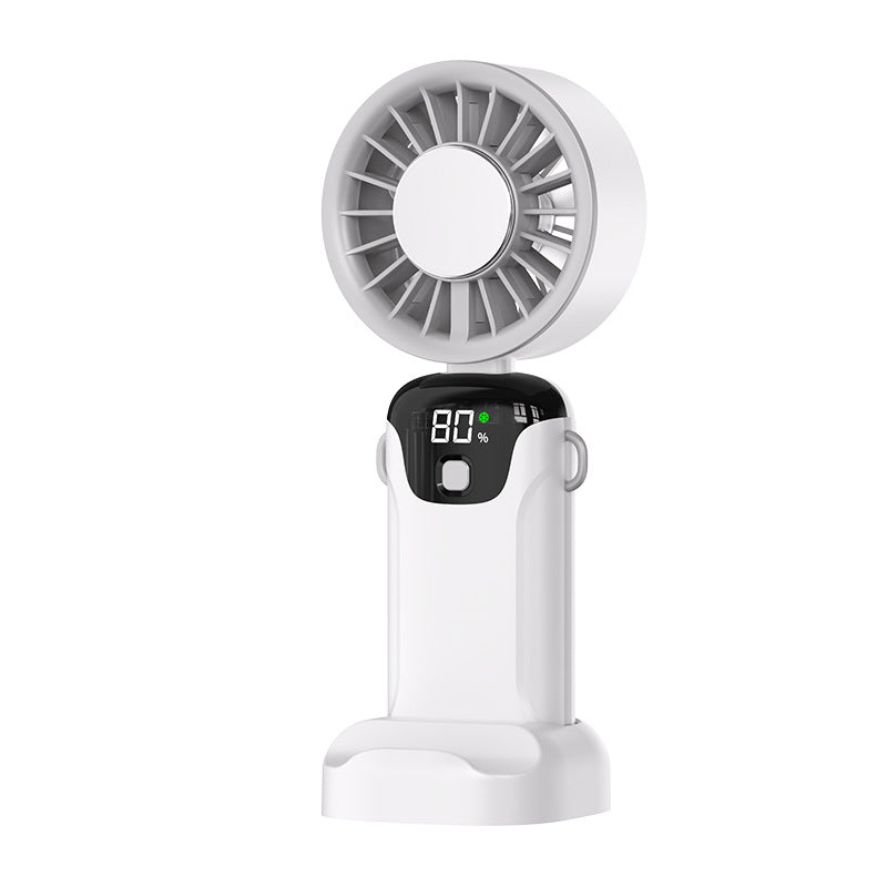 Portable Battery Fan with Digital Display Adjustable Speed Lightweight Compact