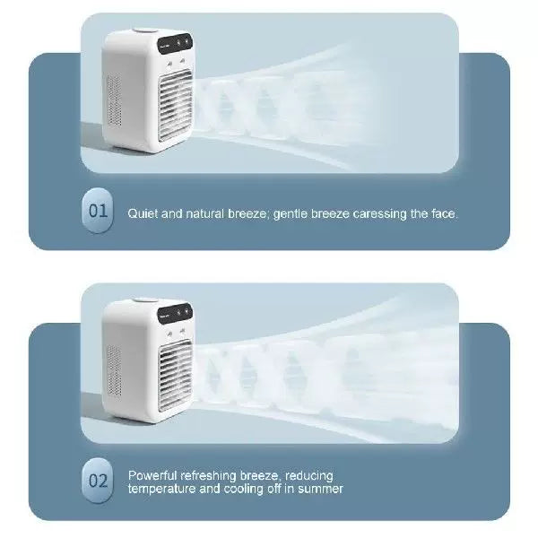 Compact Desktop Micro Air Cooler USB Powered Top-Fill Water Tank Removable Filter