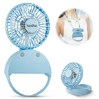 Compact Foldable Rechargeable USB Personal Fan with Tiltable Head and Neck Strap