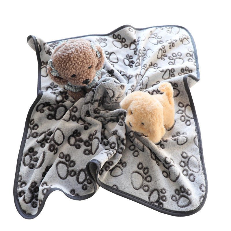 Harrow Plush Pet Lounger Mat Non-Slip Paw Print Soft Cozy Dog Cat Bed