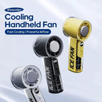 Rechargeable Mini Handheld Fan with LED Display and Adjustable High-Speed Airflow Unisex One Size