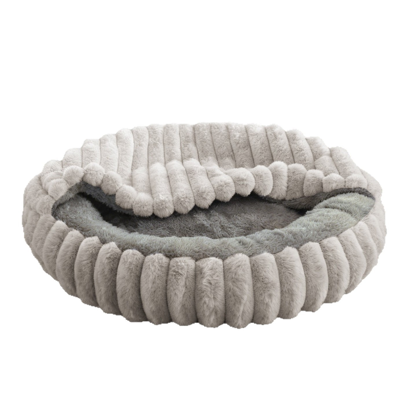 Round Pet Bed with High Edge Soft Cozy Washable Non-Slip Bottom for Dogs Cats