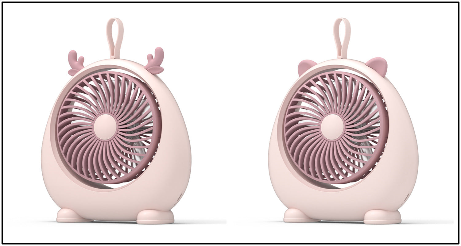 Creative Table Fan Animal Design USB Powered Compact Desk Fan