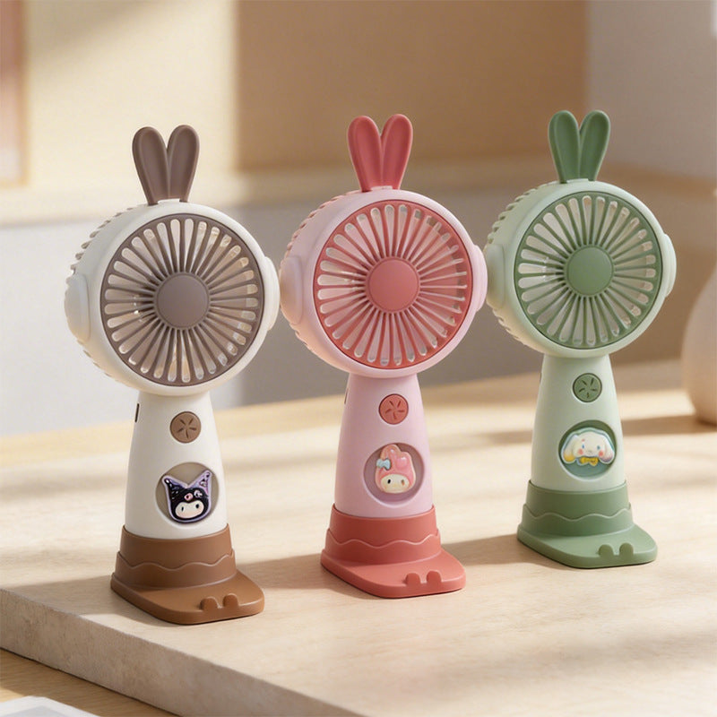 Mini Handheld Fan USB Rechargeable Cute Bunny Design Portable Personal Fan
