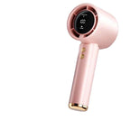 Harrow Portable Handheld Fan with Digital Temperature Display Rechargeable USB