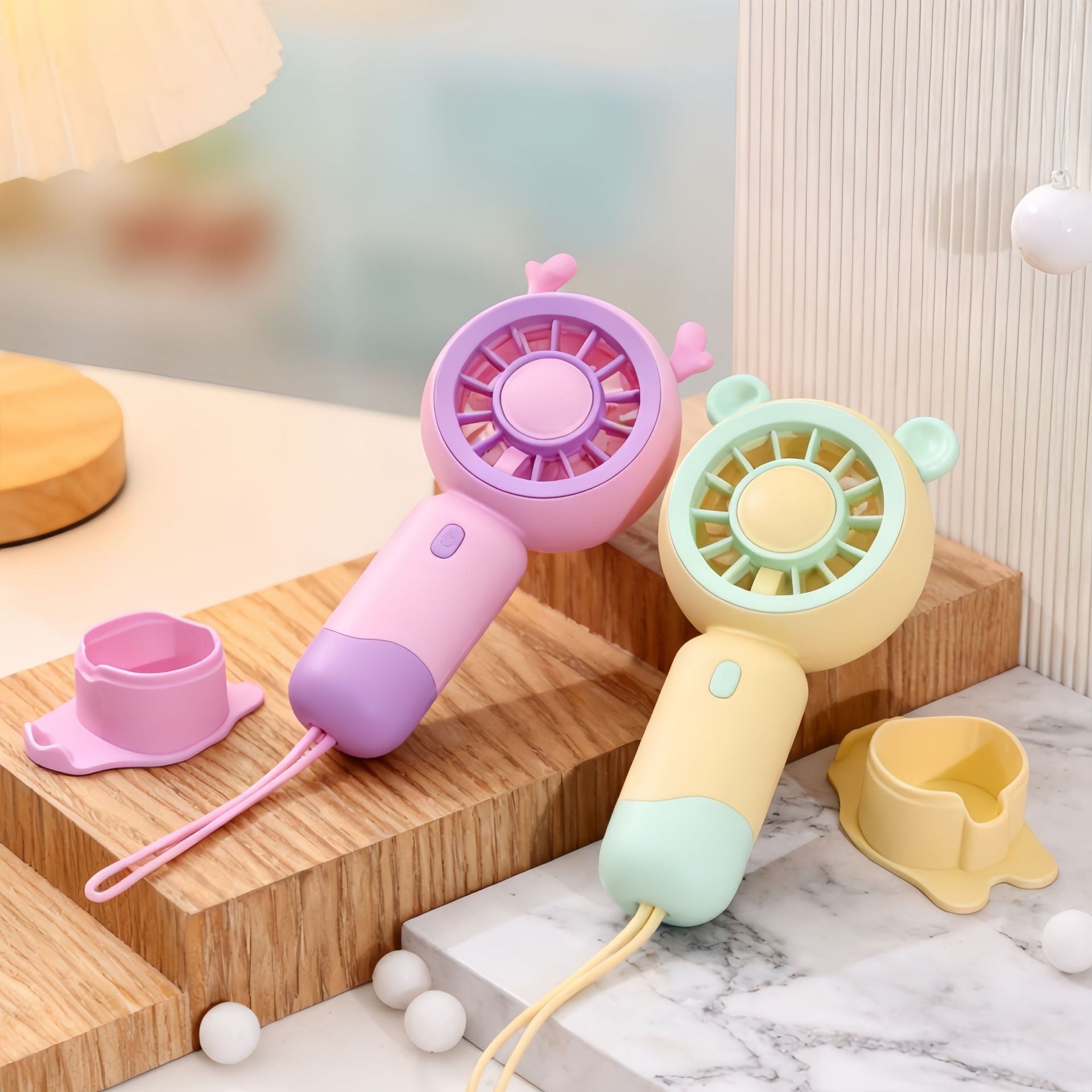Portable USB Hand Fan for Women Compact Quiet Rechargeable with Cute Design