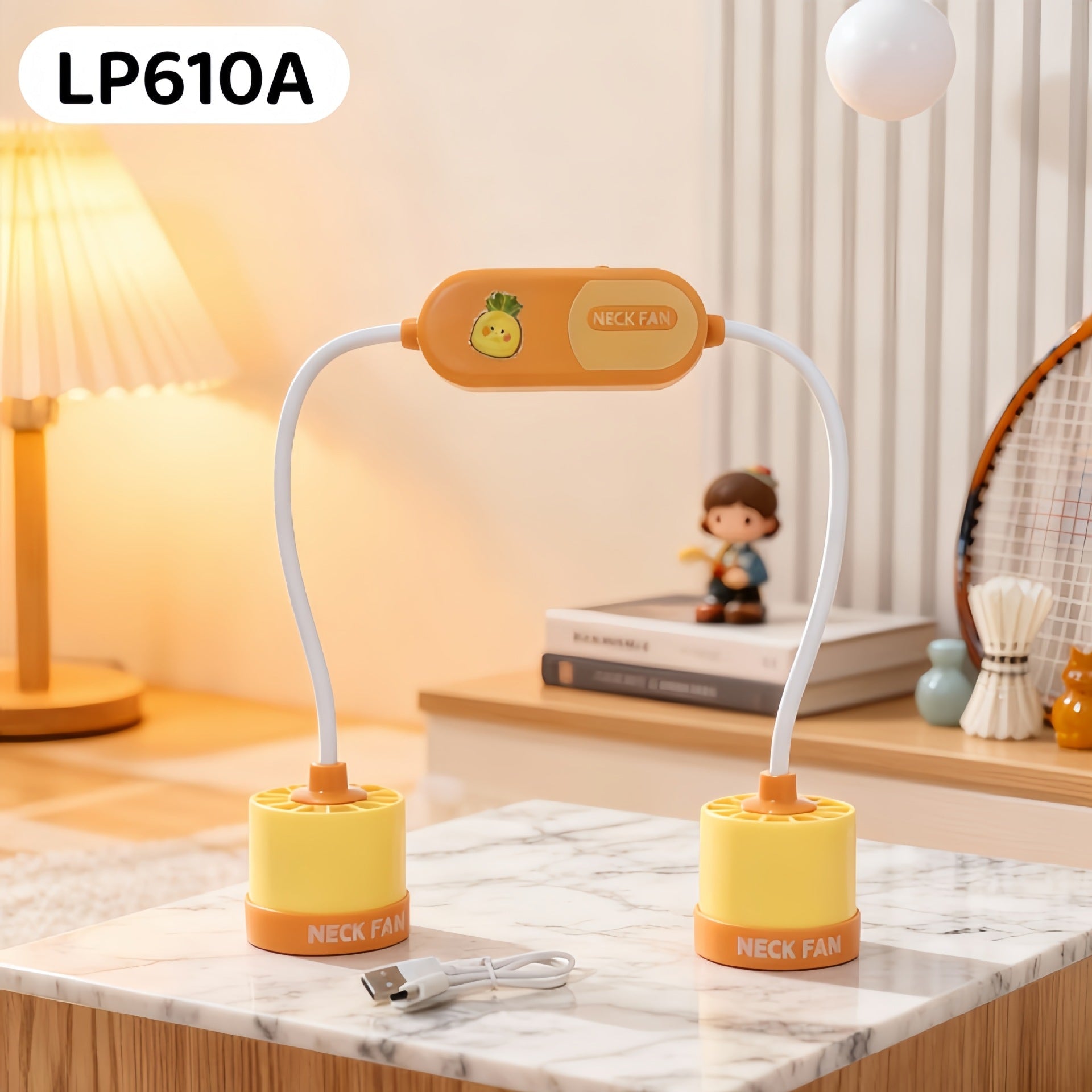 Rechargeable Portable Neck Fan Unisex Hands-Free Flexible Goosenecks Quiet Motor