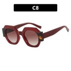 Ladies Hexagonal Sunglasses UV Protection Lightweight Fashionable Frame