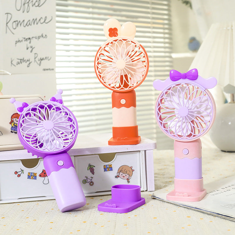 Portable Mini Hand Fan with Ergonomic Handle and Powerful Battery Lightweight Personal Cooling Fan for Women