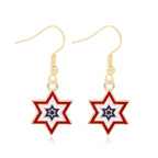 Women's Lightweight Star Earrings Enamel Flag Design Fishhook Closure Zinc Alloy