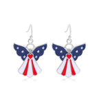 Women's Lightweight Star Earrings Enamel Flag Design Fishhook Closure Zinc Alloy