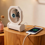 Portable Table Fan with Flexible Tilt USB Powered Compact Lightweight Quiet Design