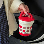 Cheerful Insulated Thermos With Practical Handle Lightweight Plastic Kettle For Women