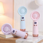 Portable Handheld Fan for Women with Digital Display USB Rechargeable Compact Design