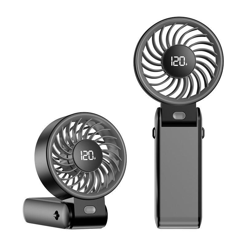 Portable Hand Fan Lightweight USB Rechargeable 3-Speed with Digital Display