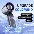 Women's Portable Turbo Cooling Fan with LED Display and Noise Reduction